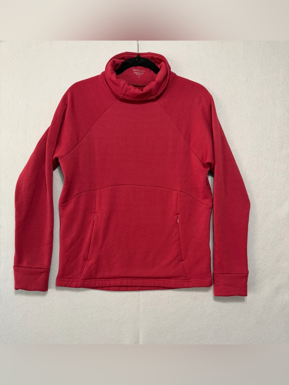 Athleta Athletic Sweater Pullover Small Women’s Zip-Pocket Red Performance